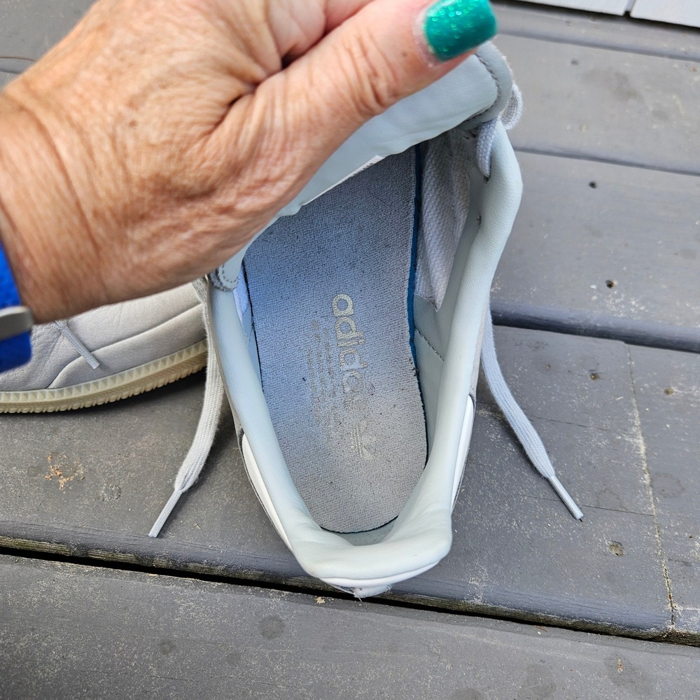 Adidas Samba Decon Light Blue Grey Leather Gum Sole Sneakers 9.5 Mens ID2055 - Picture 7 of 9